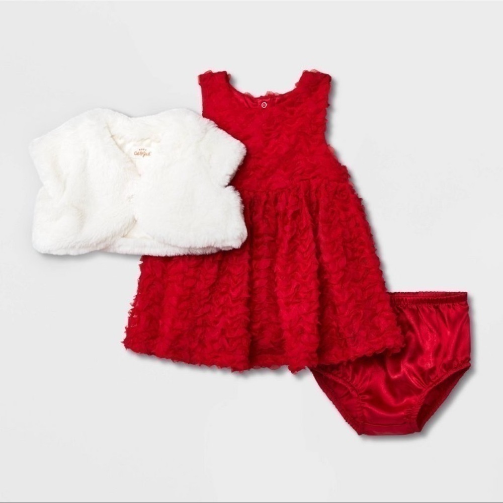 Cat and Jack “Dress with Fur Shrug” Infant size 3-6 months